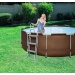 Bazn BESTWAY 366x100 s pevnou konstrukc, filtrac a schdky dekor ratan - Bazn BESTWAY 366 x 100 cm filtrace, schdky, s pevnou konstrukc