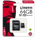 Karta Kingston microSDXC 64GB 80/10MBs UHS-I class 10 Gen 2 v adaptru SD - Karta Kingston microSDHC 64GB 80/10MBs UHS-I class 10 Gen 2 v adaptru SD