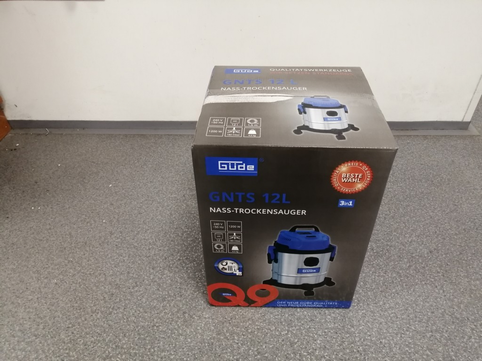 Güde 12 L 17000, Aspirateur à Sec Humide GNTS 12L, Bleu, Argent