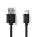 Kabel USB A - C, černý, 2 metry Nedis - Kabel USB A - Typ-C, černý, 2 metry Nedis