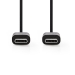Kabel USB C - C, černý, 1 metr Nedis - Kabel USB C - C, černý, 1 metr Nedis