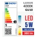 Žárovka LED Luxus 5W, GU10, 4000K - Žárovka LED Luxus 5W, GU10, 4000K
