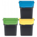 Koš odpadkový KADDI Q SET na tříděný odpad 3x20l s filtrem, recyklovaná černá - Koš odpadkový KADDI Q SET na tříděný odpad 3x20l s filtrem, recyklovaná černá