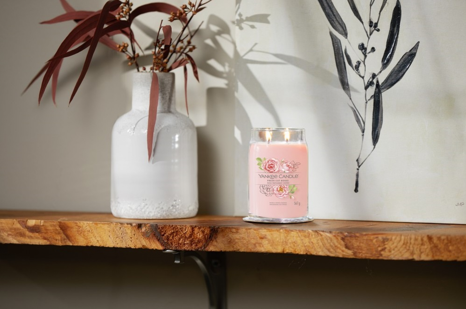 thumbnail image 2 of Yankee Candle Fresh Cut Roses Scented Candle Décor Large 2 of 14