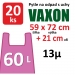 Pytle na odpad Vaxon 60l, 20ks, 13m, s uchy, fialov - Pytle na odpad Vaxon 60l, 20ks, 13mi, s uchy, fialov